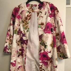 Textured floral print jacket